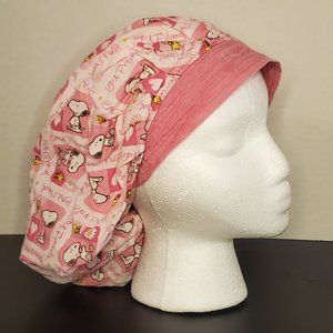 Snoopy Bouffant Scrub Hat with toggle